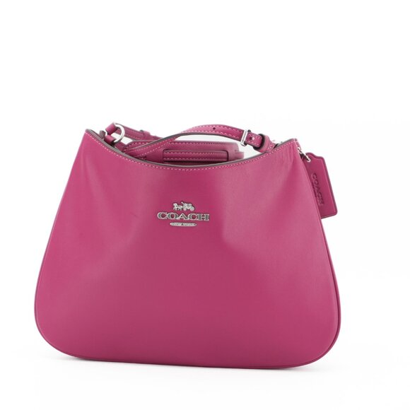 Coach Pebble Leather Crossbody Bag Vibrant Magenta HOT Pink Authentic Designer P - Picture 8 of 11